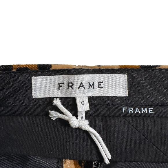 FRAME Denim New Women's Mini Boot High Rise Cheetah Print Velvet Pants Sz 0 Edgy - Picture 9 of 11